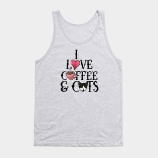 I love coffee and cats Tank Top